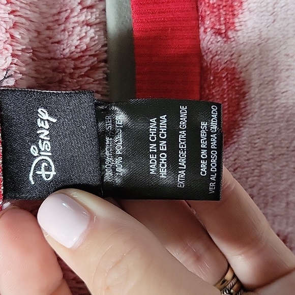 Disney World Mickey Mouse Womens XL Pajama Set Plush Lounge Red White Cozy - Picture 4 of 15